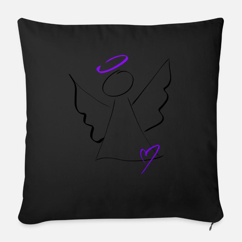 Schutzengel - Sofakissen mit Füllung 45 x 45 cm - Schwarz