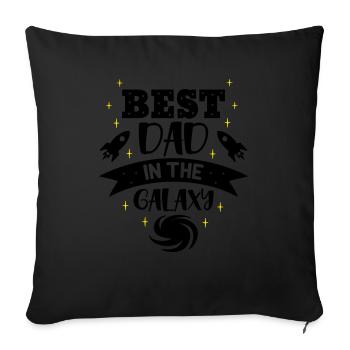 Meilleur papa de la galaxie - Coussin et housse de 45 x 45 cm - noir - Devant