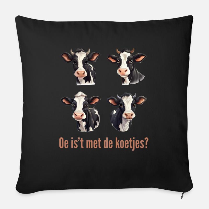 Oh, qu’est-ce que c’est que ce bavardage ? Chemises en dialecte vaches - Coussin et housse de 45 x 45 cm - noir