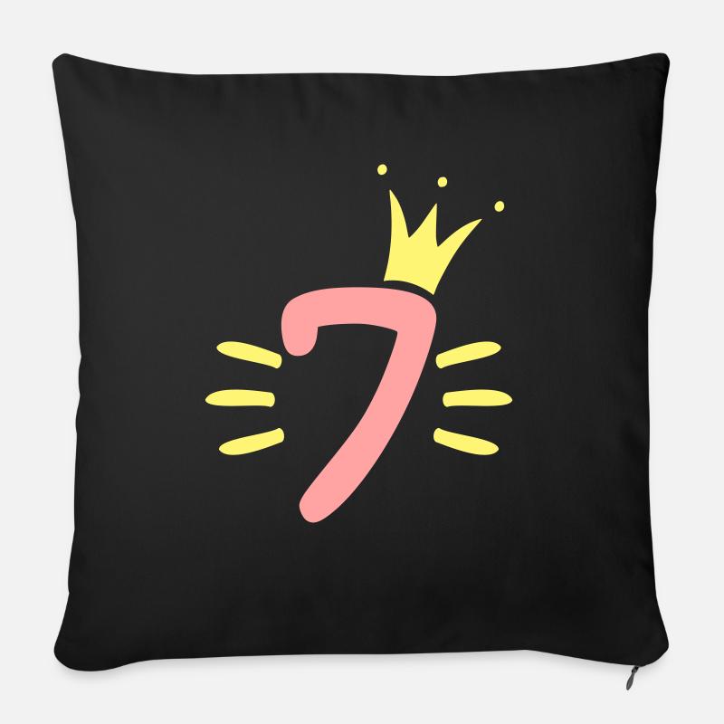 7. Geburtstag Krone - Sofakissen mit Füllung 45 x 45 cm - Schwarz