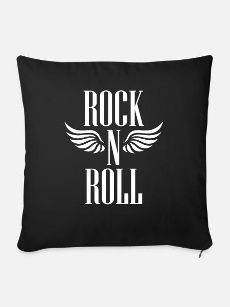 Rock'n'Roll-Logo - Sofakissen mit Füllung 45 x 45 cm - Schwarz