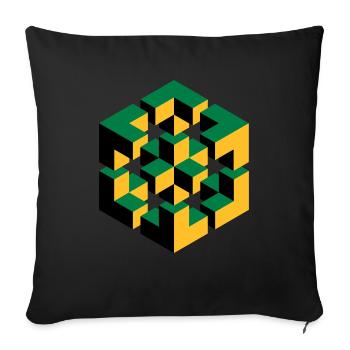 Figure impossible imagination géométrie cube Escher - Coussin et housse de 45 x 45 cm - noir - Devant