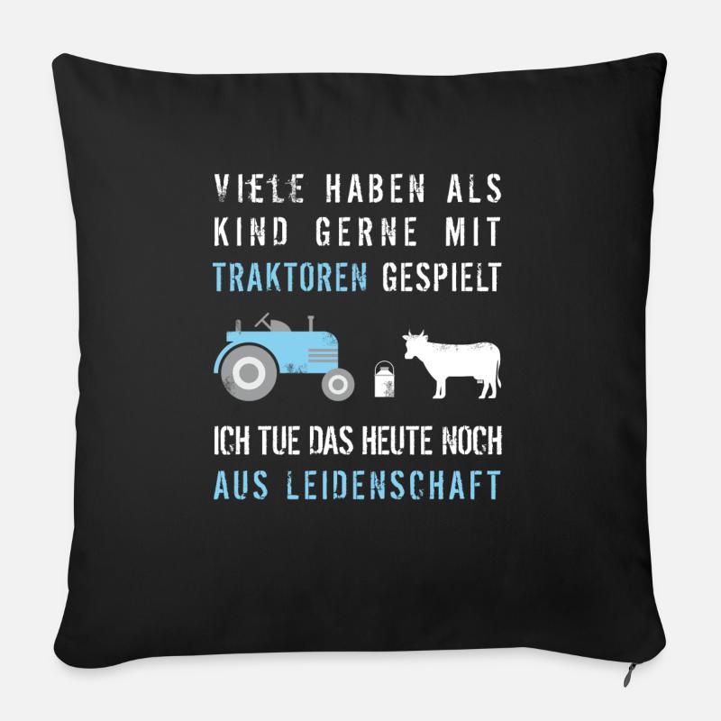 Traktoren Leidenschaft Traktor Trecker Schlepper - Sofakissen mit Füllung 45 x 45 cm - Schwarz