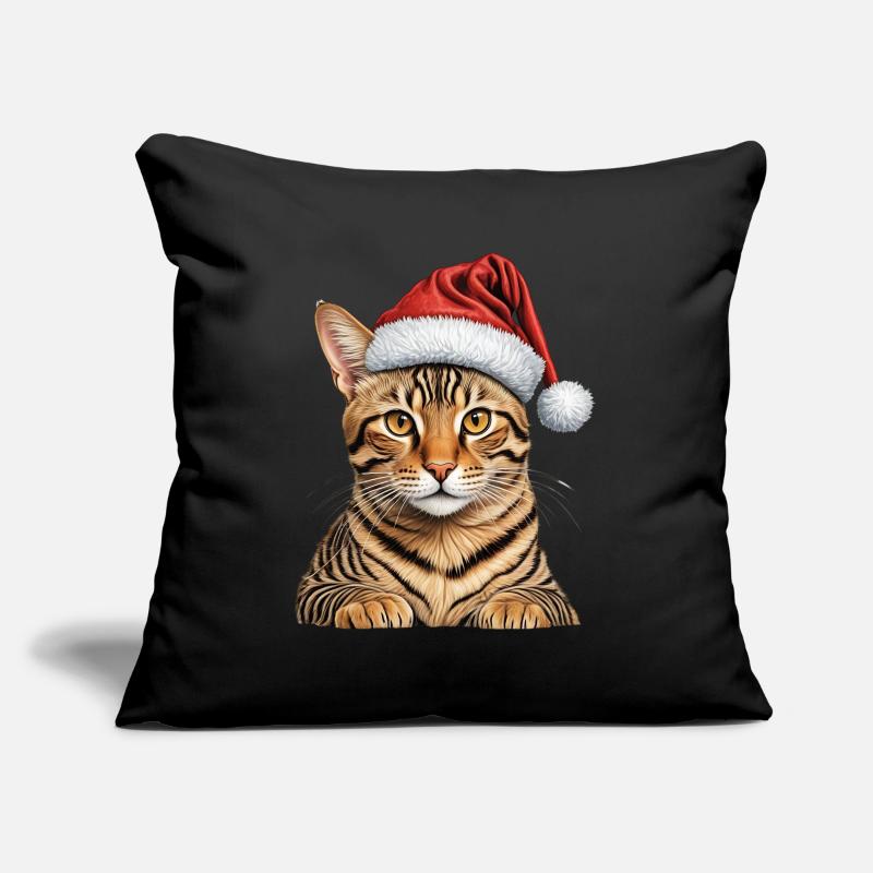 Chat Bengale de Noël Coussin et housse de 45 x 45 cm