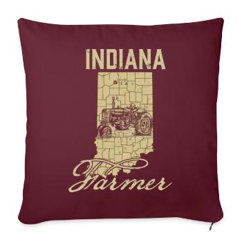 Indiana Farmer Tractor Lover State Map Farming Loc - Sofa pillow with filling 45cm x 45cm - burgundy - Front