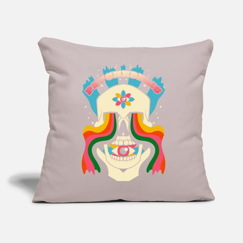 Psychedelic Skull Psychedelic Graphic Sofa pillow with filling 45cm x 45cm