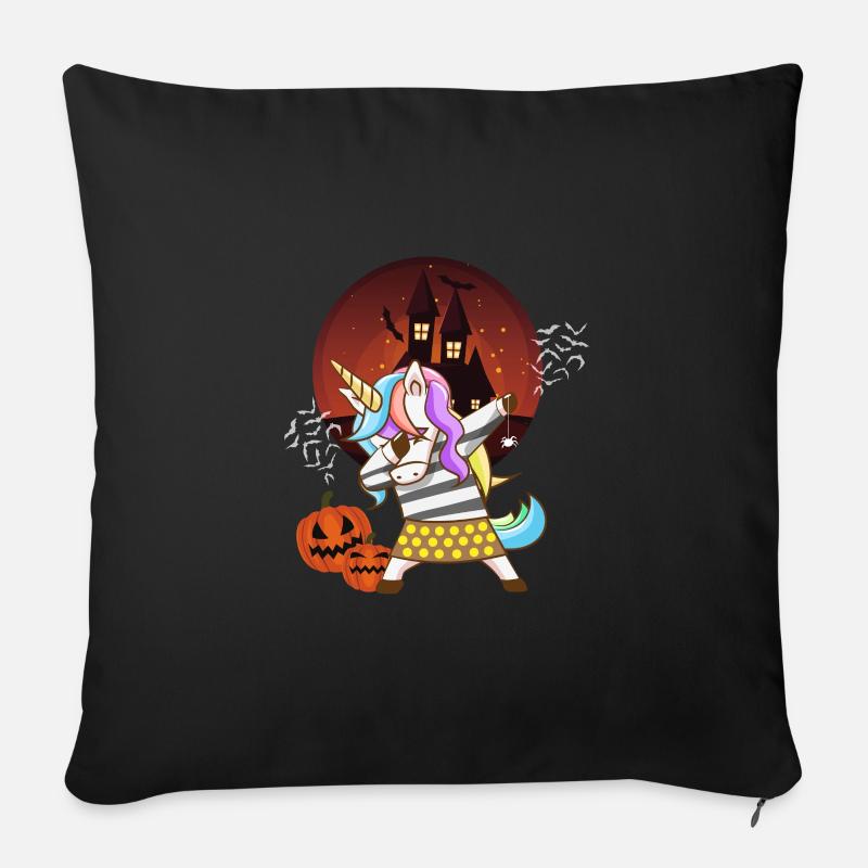 Halloween Einhorn Mädchen Kinder Geschenk - Sofakissen mit Füllung 45 x 45 cm - Schwarz