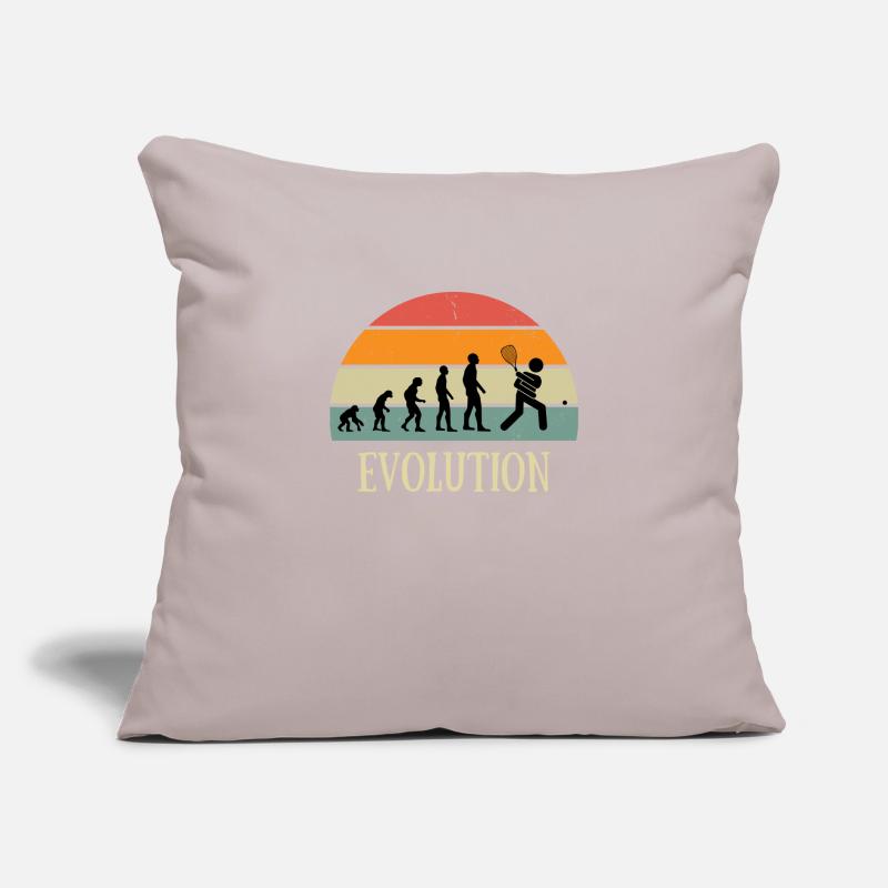 Evolution Vintage Squash Mann Humor Geschenkidee Sofakissen mit Füllung 45 x 45 cm