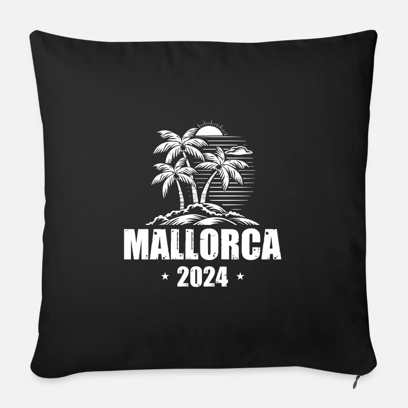 Mallorca 2024 Insel - Sofakissen mit Füllung 45 x 45 cm - Schwarz