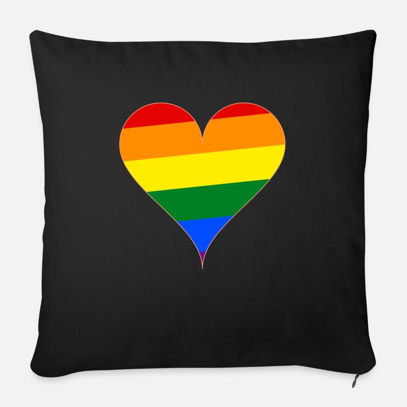 Herz Regenbogen Flagge Geschenk - Sofakissen mit Füllung 45 x 45 cm - Schwarz
