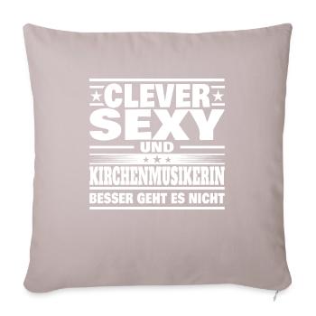 Clever Kirchenmusikerin - Sofakissen mit Füllung 45 x 45 cm - helles Taupe - Vorne