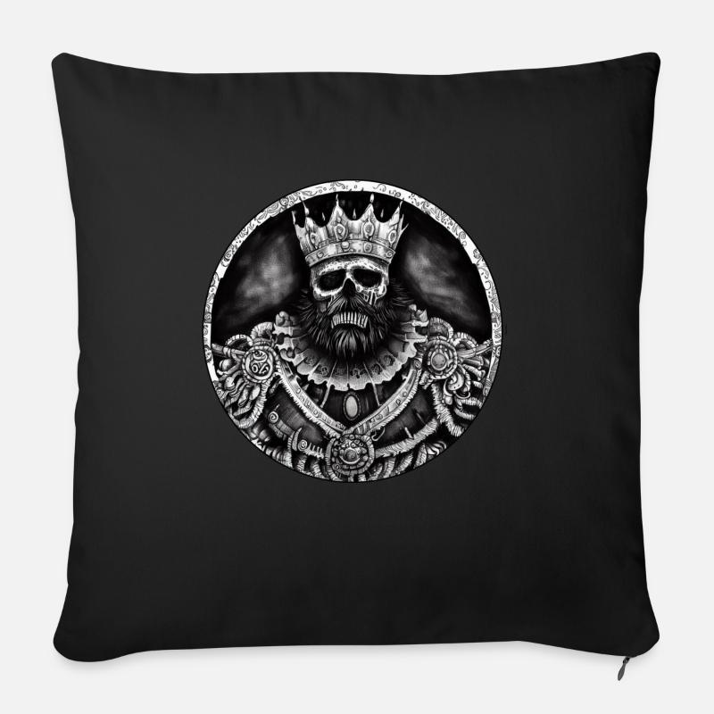 Roi des morts - Coussin et housse de 45 x 45 cm - noir
