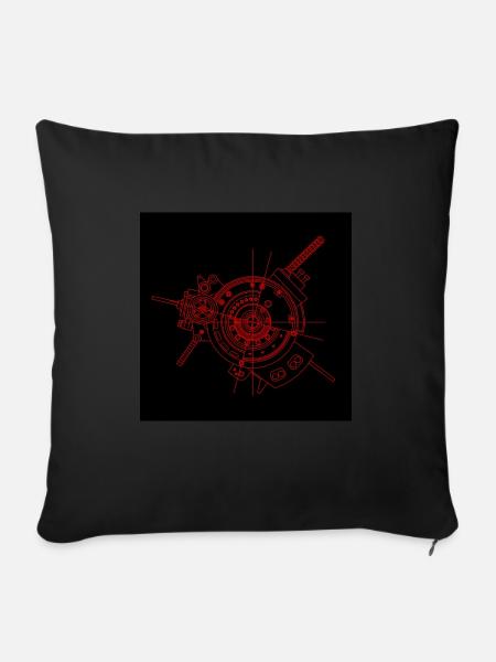 maschine heart - Sofakissen mit Füllung 45 x 45 cm - Schwarz