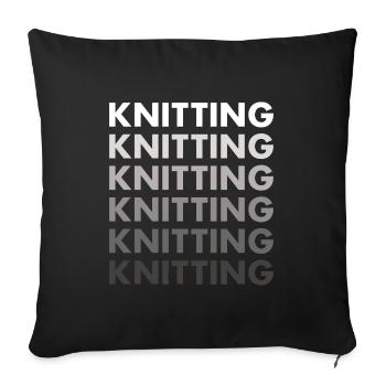Tricoteuse Tricot - Coussin et housse de 45 x 45 cm - noir - Devant