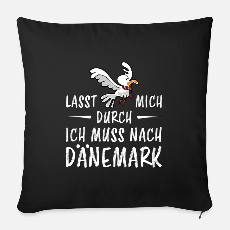 Dänemark - Lasst mich durch - Sofakissen mit Füllung 45 x 45 cm - Schwarz