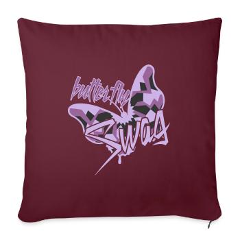 Butter fly - Coussin et housse de 45 x 45 cm - bordeaux - Devant