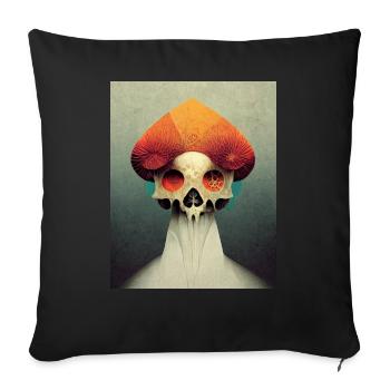 Skull Bauhaus vintage style v02 - Sofa pillow with filling 45cm x 45cm - black - Front