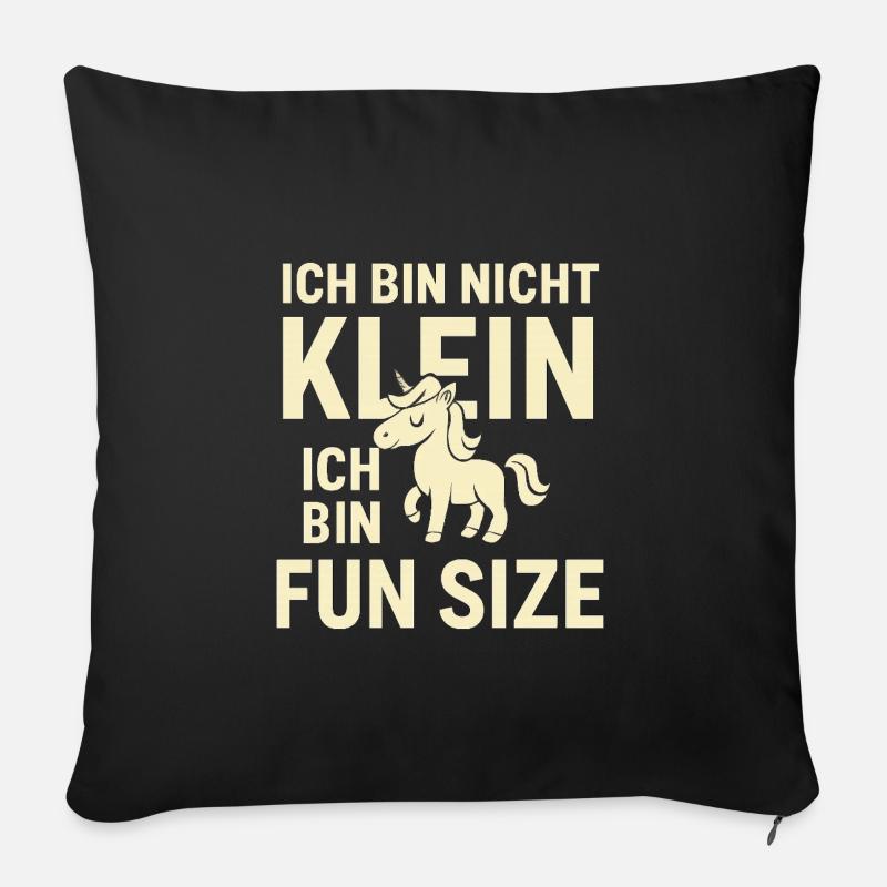 Ich bin nicht klein Einhorn Fun Size - Sofakissen mit Füllung 45 x 45 cm - Schwarz