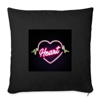 Battement de cœur pour l’amour - Coussin et housse de 45 x 45 cm - noir - Devant