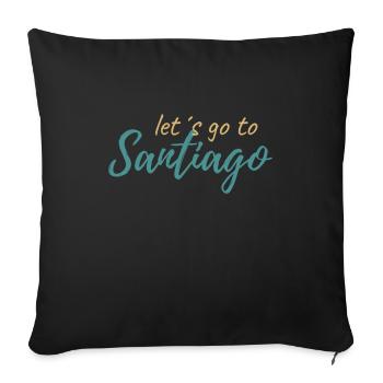allons à Santiago - Coussin et housse de 45 x 45 cm - noir - Devant