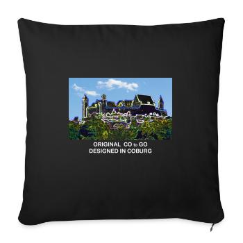 Coburg Veste weiße Schrift - Sofakissen mit Füllung 45 x 45 cm - Schwarz - Vorne