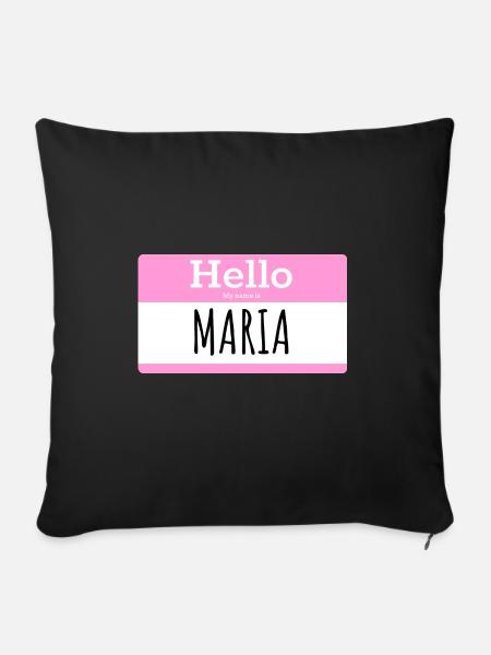 HALLO MEIN NAME IST MARIA - Sofakissen mit Füllung 45 x 45 cm - Schwarz