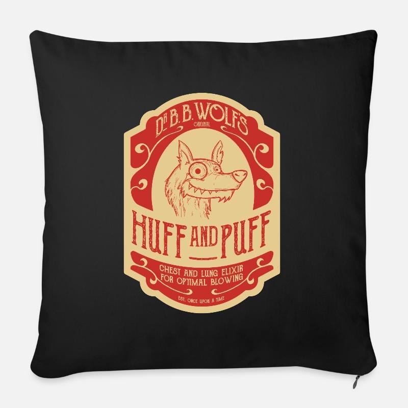 Dr. BB Wolfs "Huff And Puff" - Sofakissen mit Füllung 45 x 45 cm - Schwarz