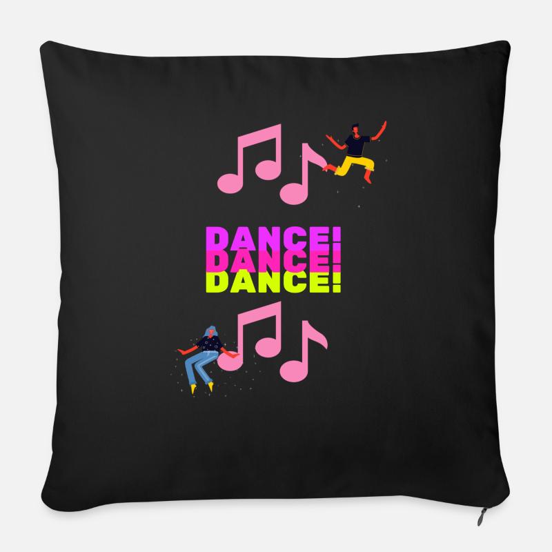DANCE DANCE DANCE - Sofa pillow with filling 45cm x 45cm - black
