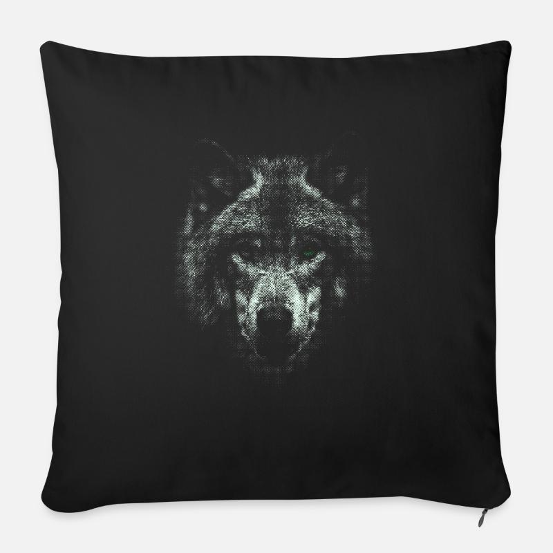 WOLF - Sofakissen mit Füllung 45 x 45 cm - Schwarz