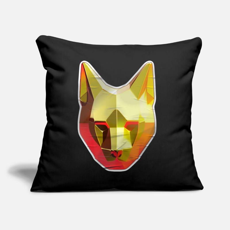 Polygone de chat en or Coussin et housse de 45 x 45 cm