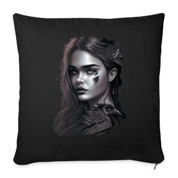 fantasy girl dark black and white - Sofakissen mit Füllung 45 x 45 cm - Schwarz - Vorne