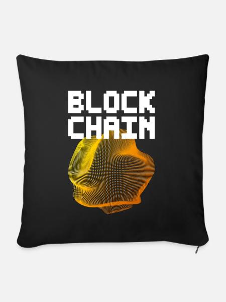 Blockchain - Sofakissen mit Füllung 45 x 45 cm - Schwarz