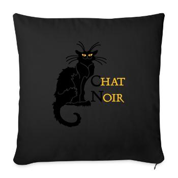 chat noir 'n (text, 2c) - Sofakissen mit Füllung 45 x 45 cm - Schwarz - Vorne