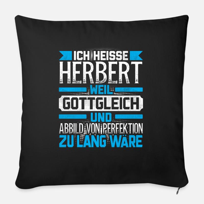 HERBERT - Gottgleich - Sofakissen mit Füllung 45 x 45 cm - Schwarz