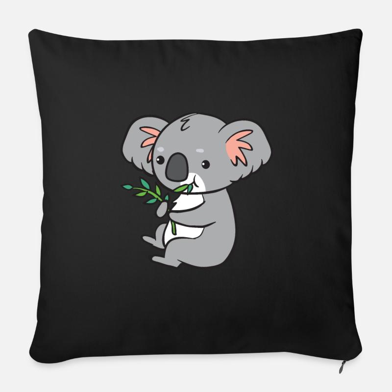 Koala - isst Eukalyptus - Sofakissen mit Füllung 45 x 45 cm - Schwarz