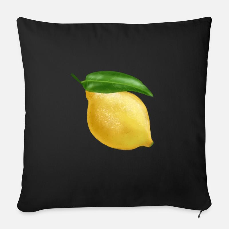 Zitronenleben - Sofakissen mit Füllung 45 x 45 cm - Schwarz