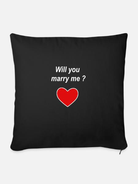 Will you marry me ? - Sofakissen mit Füllung 45 x 45 cm - Schwarz