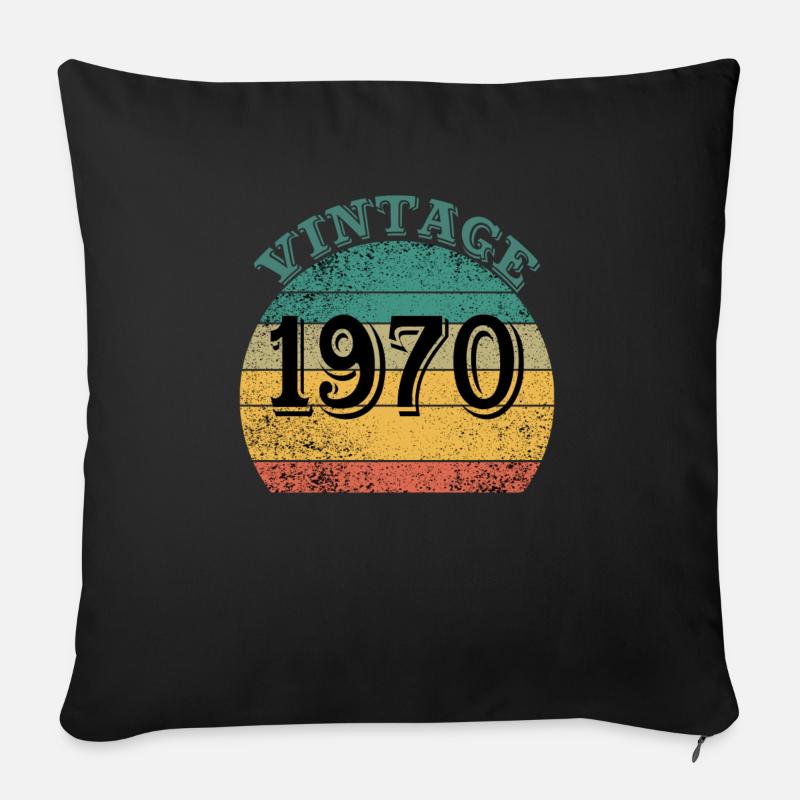 Millésime 1970 - Coussin et housse de 45 x 45 cm - noir