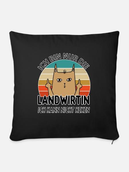 Landwirtin - Sofakissen mit Füllung 45 x 45 cm - Schwarz