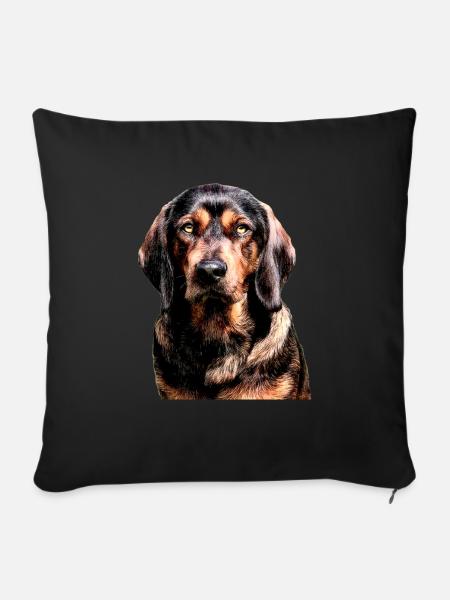 Basset der Alpen - Sofakissen mit Füllung 45 x 45 cm - Schwarz