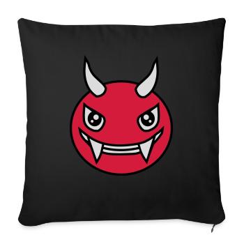 Design Face Evil Devil - Sofa pillow with filling 45cm x 45cm - black - Front