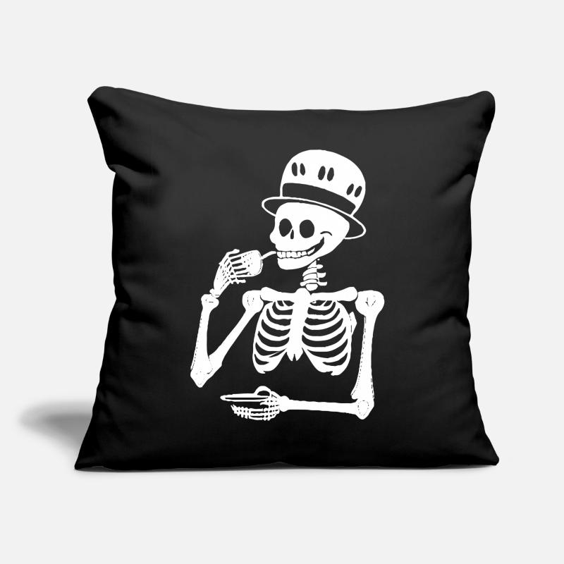 Sarcastic Funny Skeleton Drinking Espresso Coffee Sofa pillow with filling 45cm x 45cm