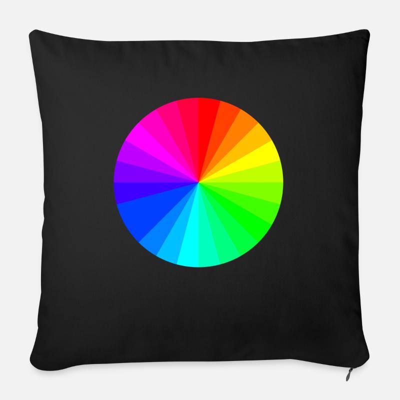 Farbkreis - Sofakissen mit Füllung 45 x 45 cm - Schwarz