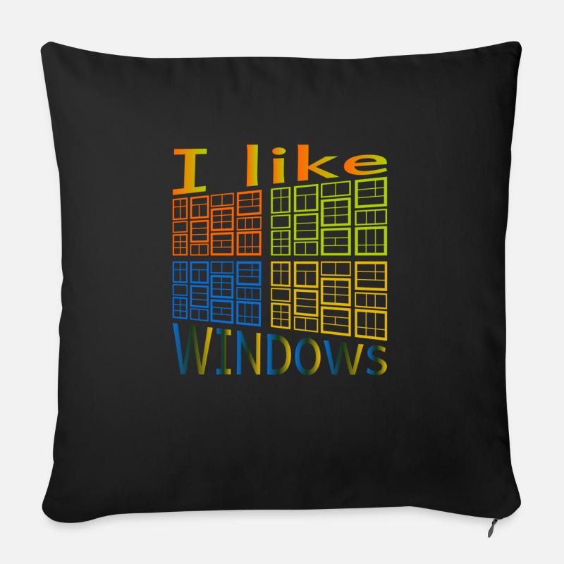 I like Windows - Sofakissen mit Füllung 45 x 45 cm - Schwarz