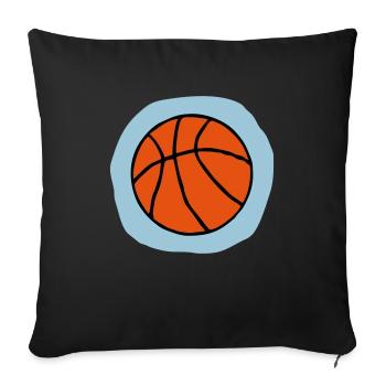 Cadeau de basket-ball - Coussin et housse de 45 x 45 cm - noir - Devant