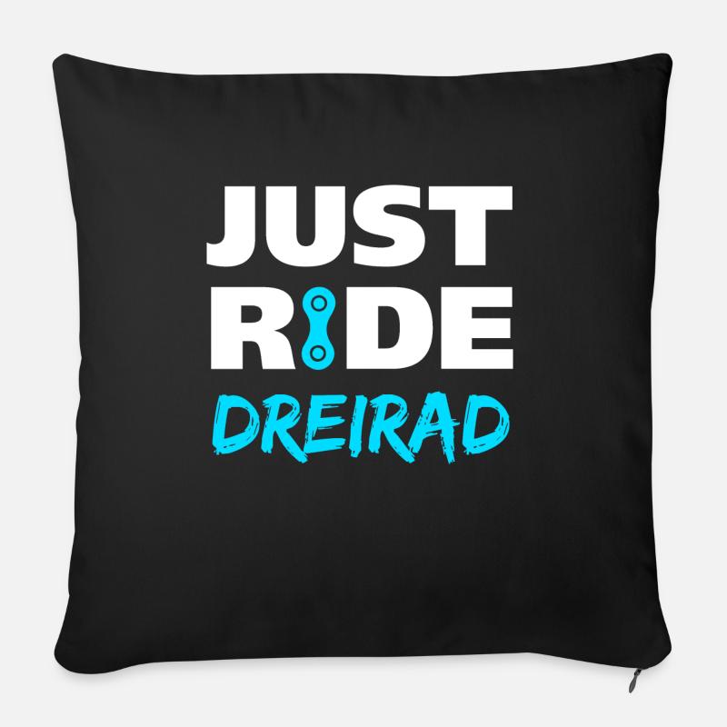 Just ride Dreirad Geschenk - Sofakissen mit Füllung 45 x 45 cm - Schwarz
