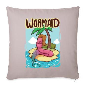 Wormaid - The worm who became a mermaid - Sofa pillow with filling 45cm x 45cm - light taupe - Front