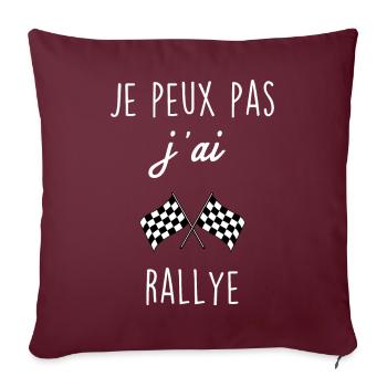 Je peux pas j ai rallye - Coussin et housse de 45 x 45 cm - bordeaux - Devant
