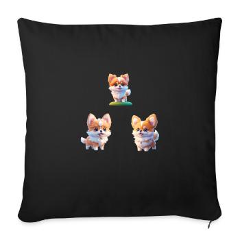 Packfox - Sofa pillow with filling 45cm x 45cm - black - Front
