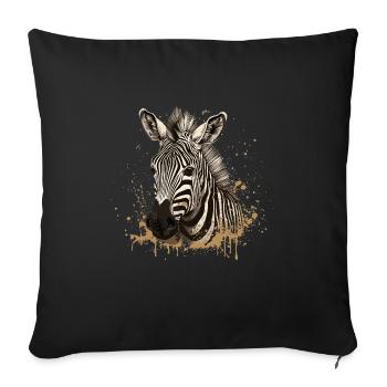 Zebra Afrika Tier - Sofakissen mit Füllung 45 x 45 cm - Schwarz - Vorne